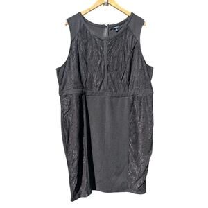 Black Sleeveless Knee Length Dress Torrid Plus Size 24 Goth Witch Lace Alt